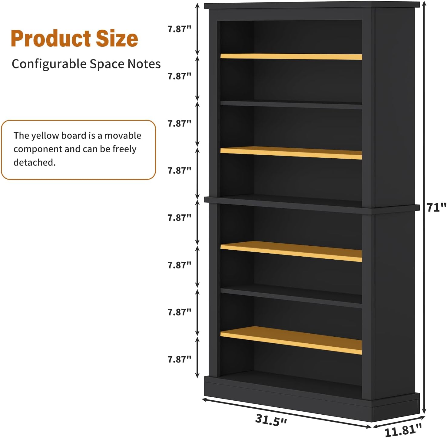 Freestanding Shoe Cabinet, Holds 40-45 Pairs, 71 Inch Tall 9-Tier Shoe Rack with Adjustable Shelves, Heavy Duty Open Storage Organizer for Entryway Hallway，Black